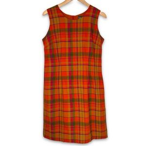 L.L. Bean Orange Plaid Mini Dress